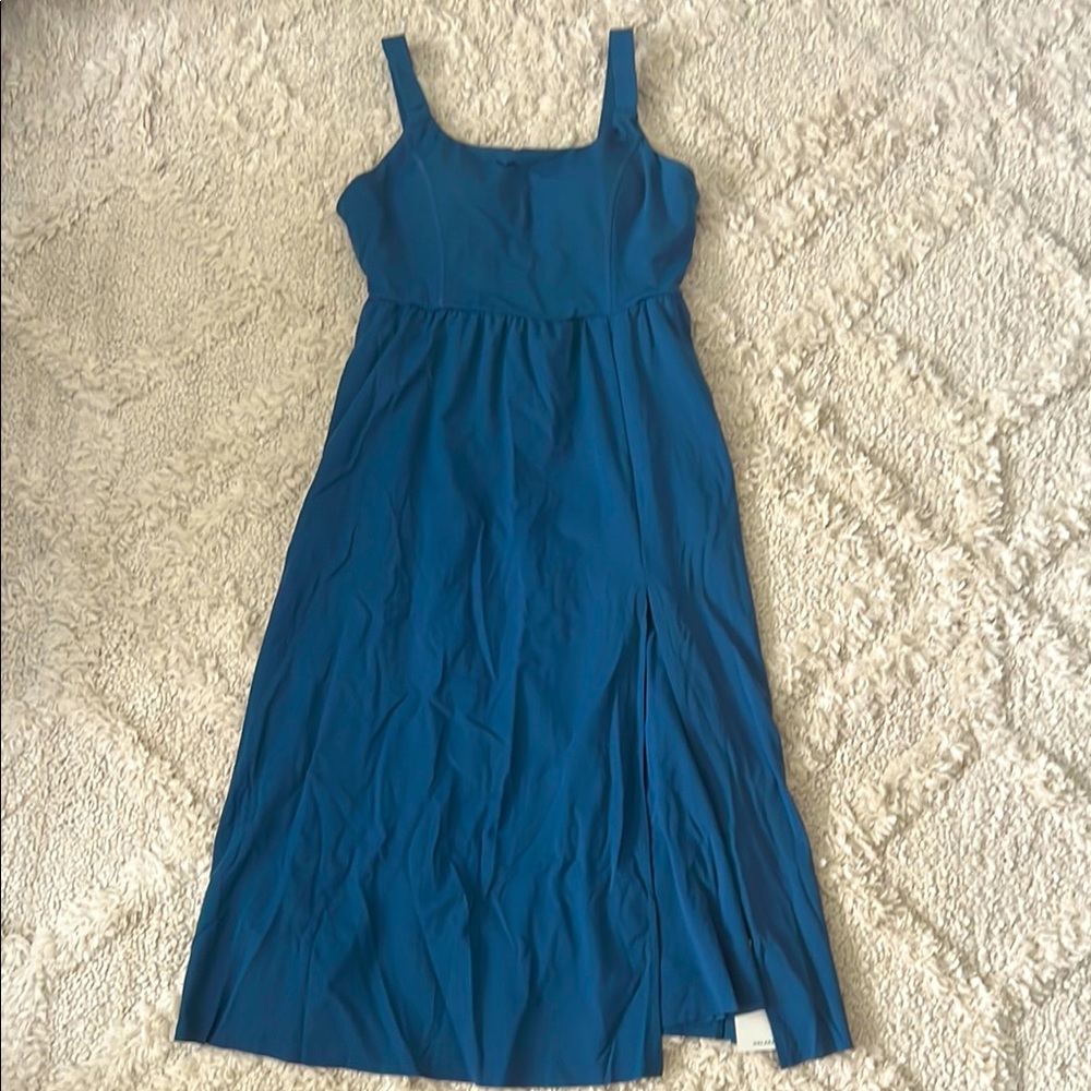 Halara Backless Twisted Split Midi Casual Dress Large